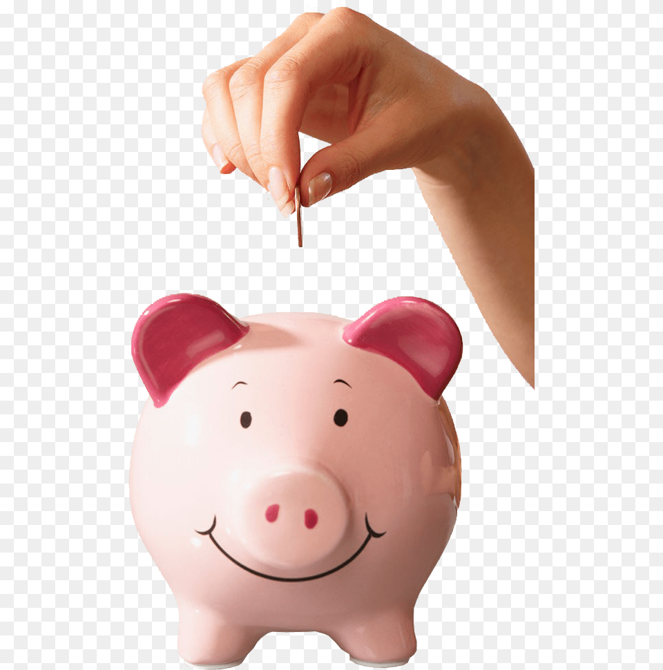 Putting Money In Piggy Bank, Piggy Bank, Baby, Person Free Png Download