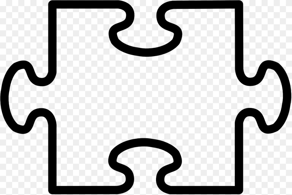 Puzzle Piece Clipart Black And White, Gray Free Png Download