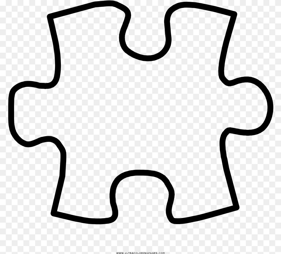 Puzzle Piece Coloring, Gray Png