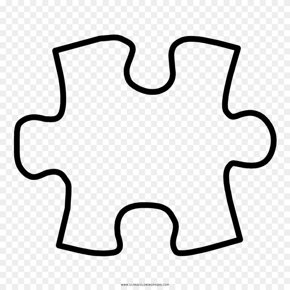 Puzzle Piece Coloring, Gray Png