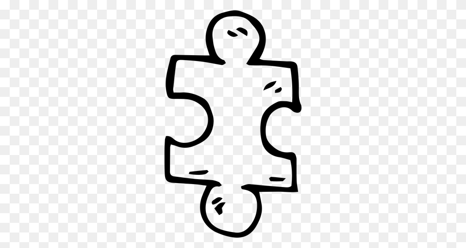 Puzzle Piece Doodle Icon, Gray Png Image