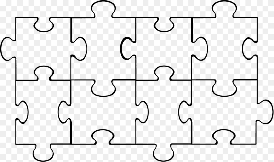 Puzzle Piece Template Blank 8 Piece Puzzle Template, Gray Free Png