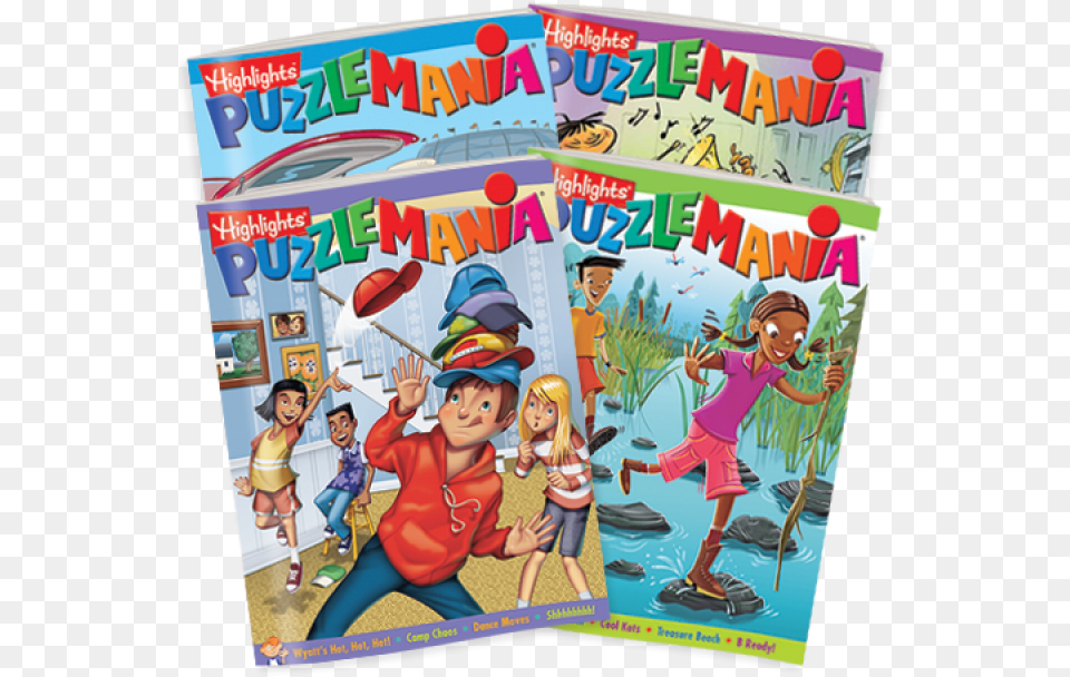 Puzzlemania 4 Book Set Cartoon, Publication, Comics, Person, Girl Free Transparent Png