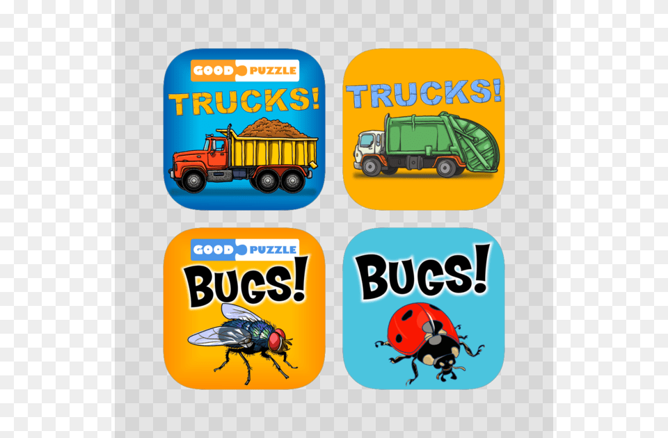 Puzzles Amp Matching With Trucks Amp Bugs Activity Pack Beetle, Sticker, Animal, Insect, Invertebrate Png Image