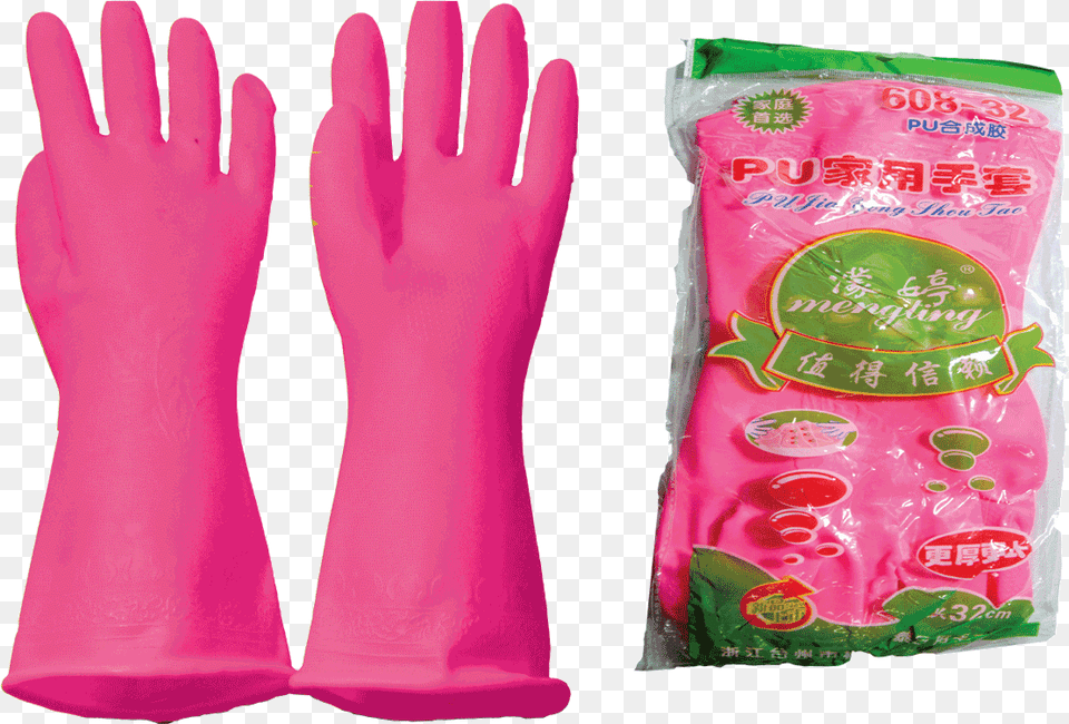 Pvc Rubber Gloves Voilet Pi Pink Rubber Gloves Clothing, Glove Free Transparent Png