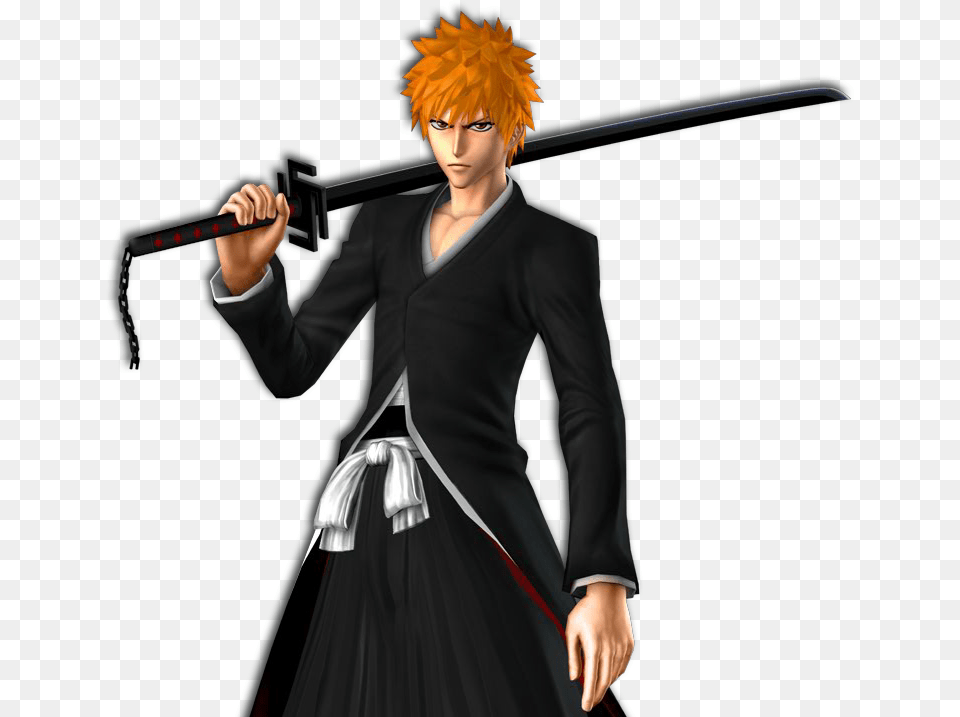 Pvj Ichigo Ichigo Kurosaki J Stars Victory Vs, Weapon, Sword, Person, Man Png Image