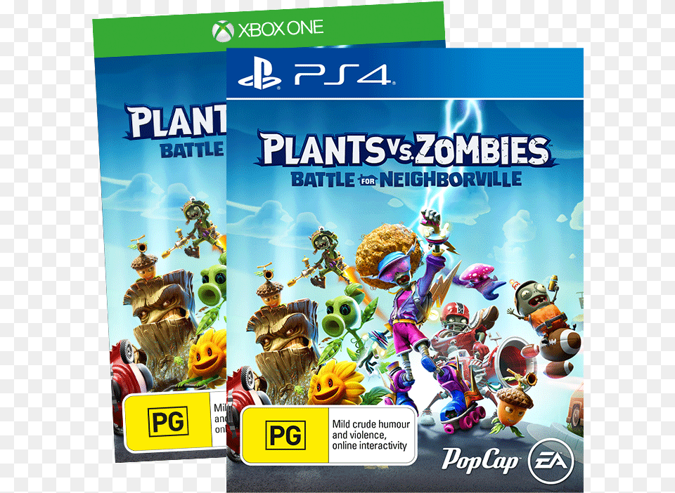 Pvz Battle For Neighborville Ps4 Xb1 Plante Vs Zombie Battle For Neighborville, Advertisement, Poster, Person, Boy Free Png