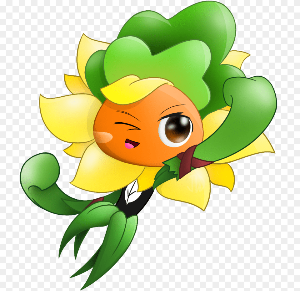 Pvz Heroes Solar Flare As Grass Knuckle By Jackiewolly Green Shadow And Solar Flare, Graphics, Art, Floral Design, Pattern Free Png