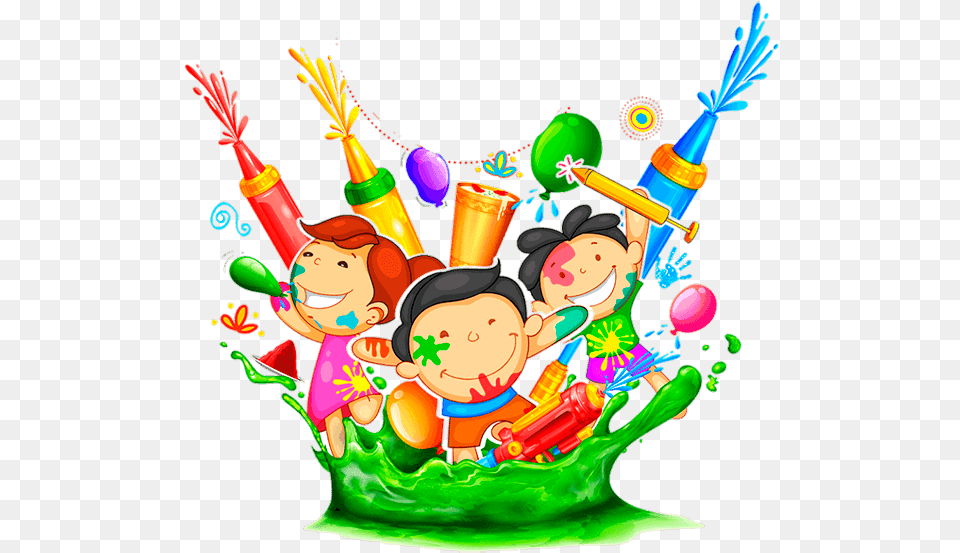 Pyar Ke Rang Se Bharo Pichkari Sneh Ke Rang Do Duniya Kids Playing Holi Vector, People, Person, Art, Graphics Png