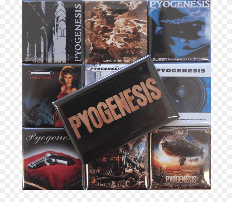 Pyogenesis Fridge Magnet Set Discography Album Cover, Book, Publication, Adult, Person Free Transparent Png