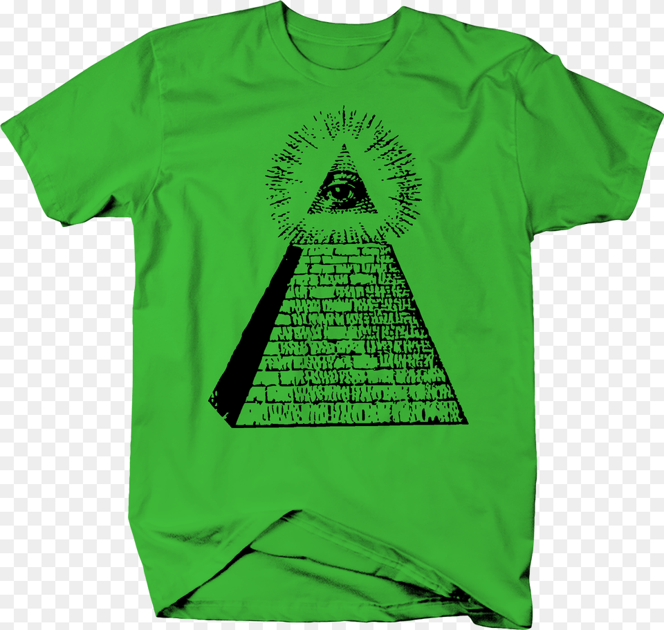 Pyramall Seeing Eye Illuminati Color T Shirt T Shirt, Clothing, T-shirt, Triangle Png