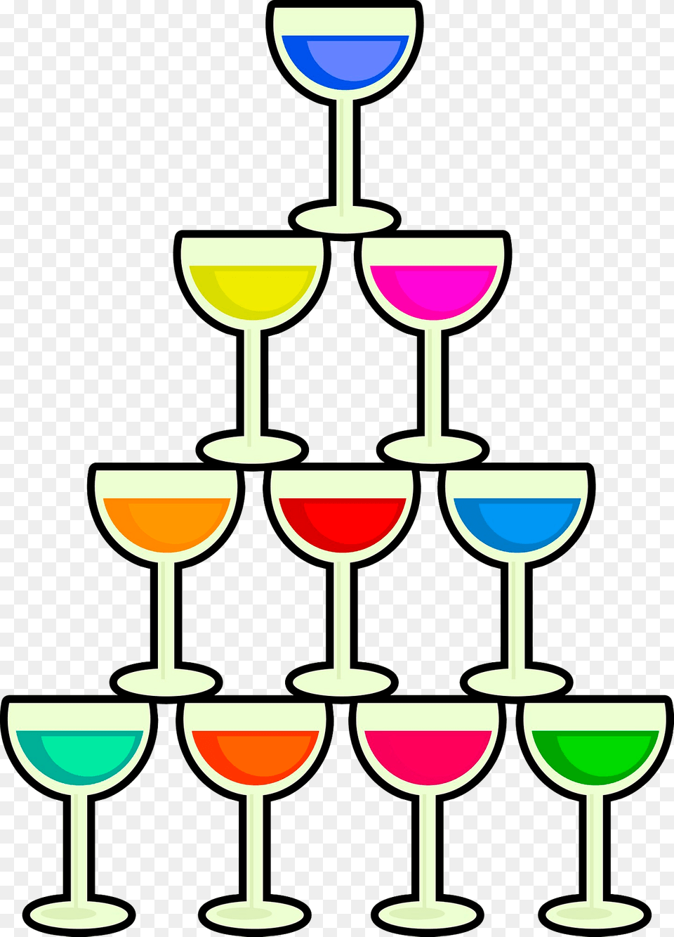 Pyramid Of Wine Glasses Clipart, Glass Free Transparent Png