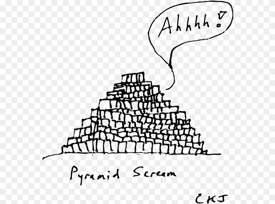 Pyramid Scream Illustration, Gray Png Image