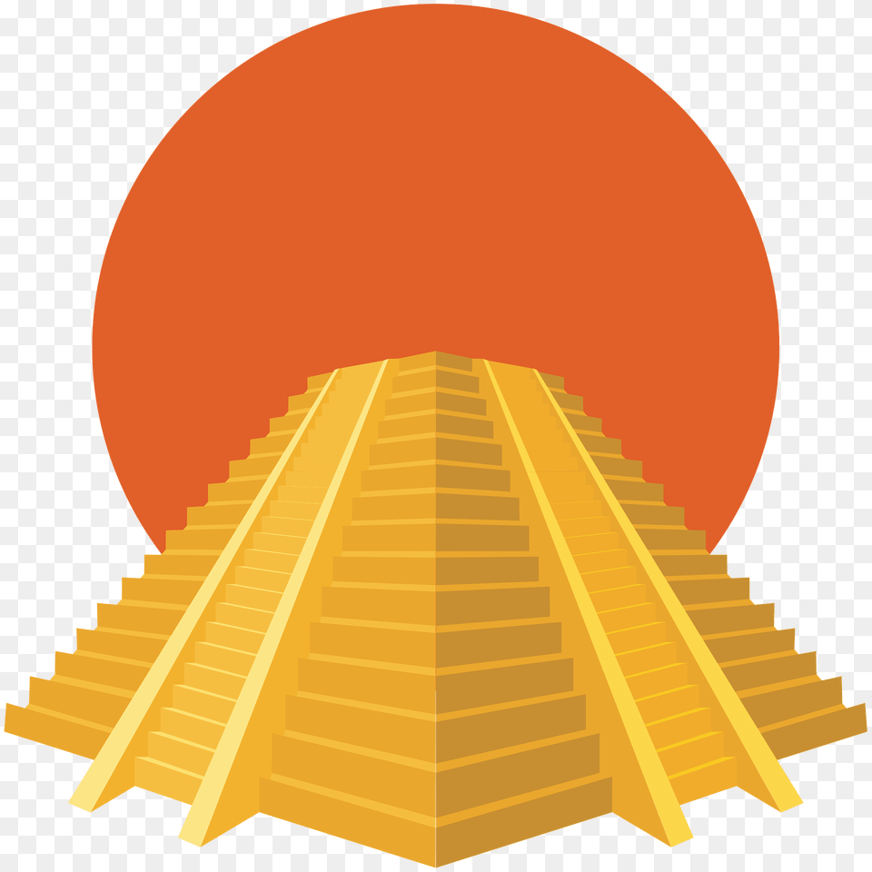 Pyramid Under And Orange Sun Clipart, Architecture, Building, House, Housing Png Image