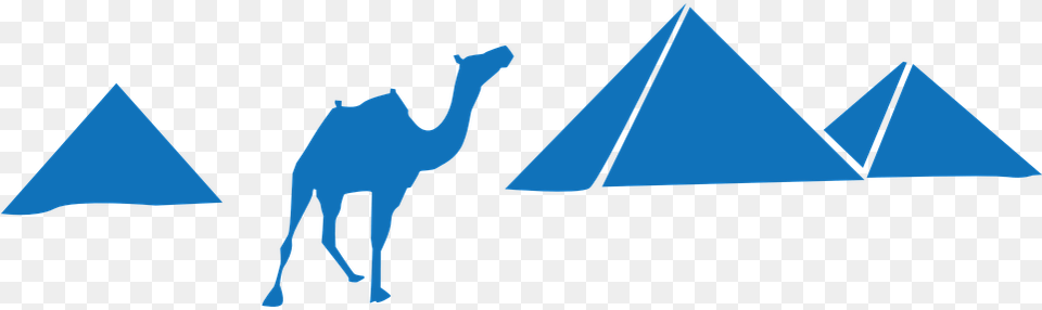 Pyramids Camel Blue Silhouette Structures Triangle, Person Free Png Download