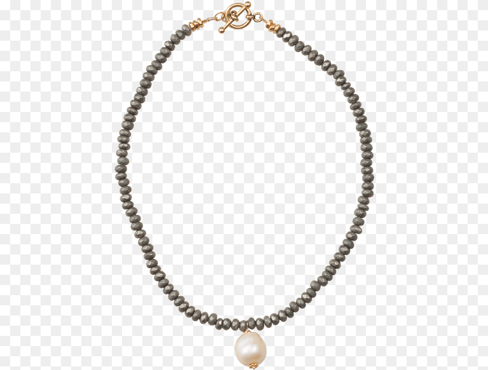 Pyrite Rondels And White Pearl Necklace Michael Kors Silver Tone Padlock Necklace, Accessories, Bracelet, Jewelry, Bead Free Png