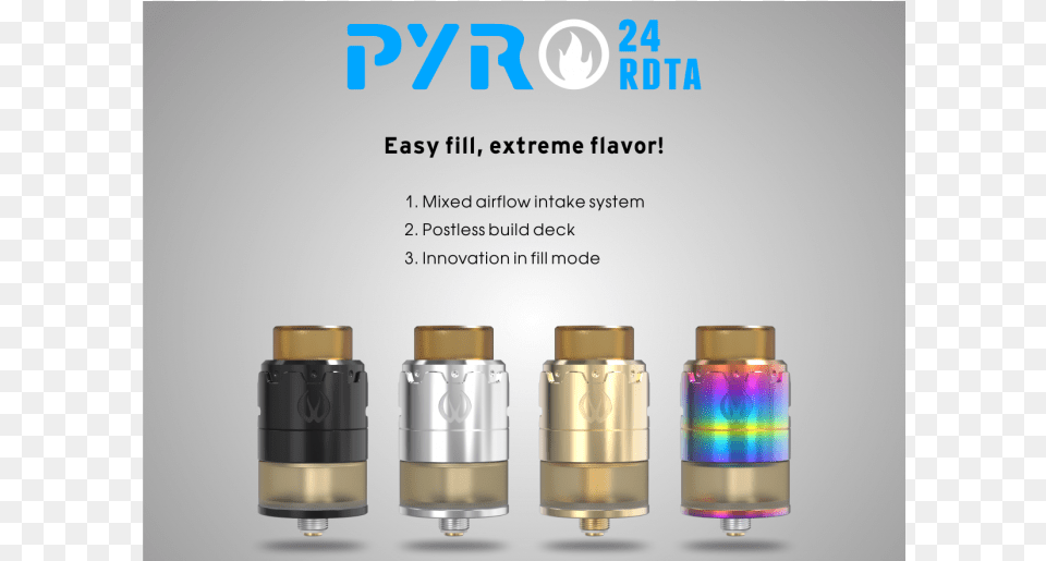 Pyro Rdta 01 0 Vandy Vape Pyro Rdta Uk, Bottle, Cosmetics, Perfume, Shaker Png