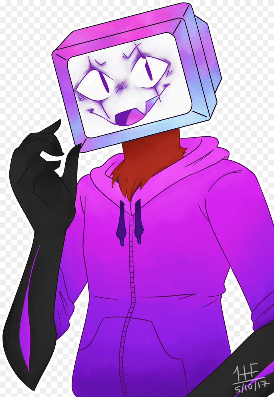 Pyrocynical By Pyroobsessed Tv Head Pyrocynical Fan Art, Purple, Recycling Symbol, Symbol, Adult Png