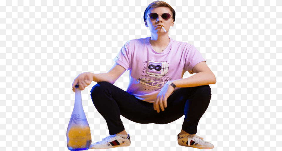 Pyrocynical Russian Squat Team Pyrocynical Smoking, T-shirt, Clothing, Sitting, Footwear Free Transparent Png