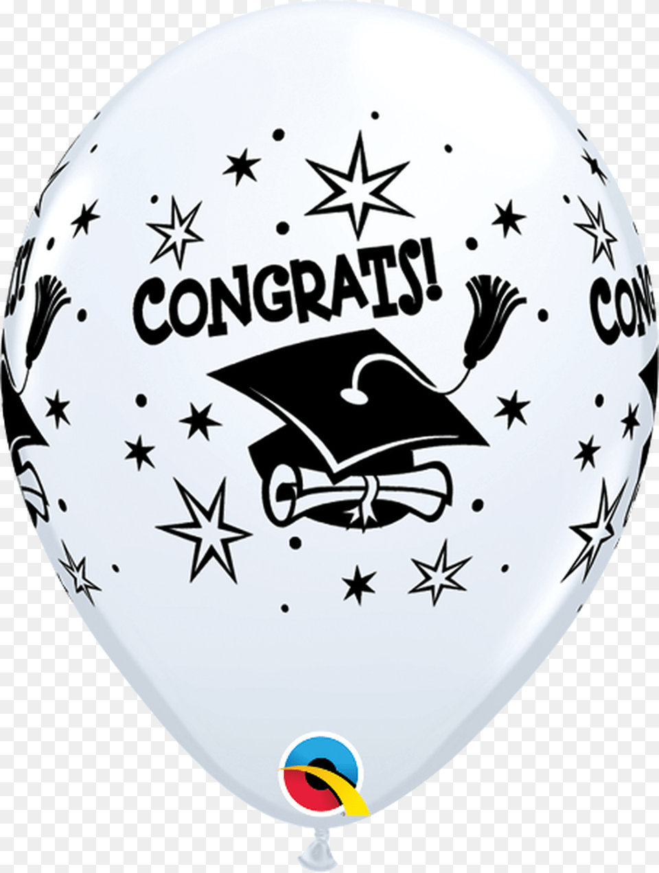 Q Graduation Congrats Cap White Print Graduatin Latex Baloon, Balloon, People, Person, Helmet Png Image