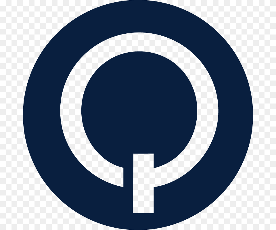 Q Logo Blue Quixote Studios Logo, Sign, Symbol, Disk Free Png