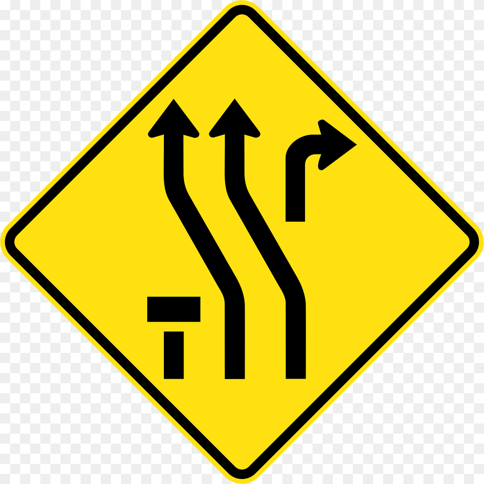 Q01 S Lane Sign Placed Before The Lane Ends Used In Queensland Clipart, Road Sign, Symbol Png Image