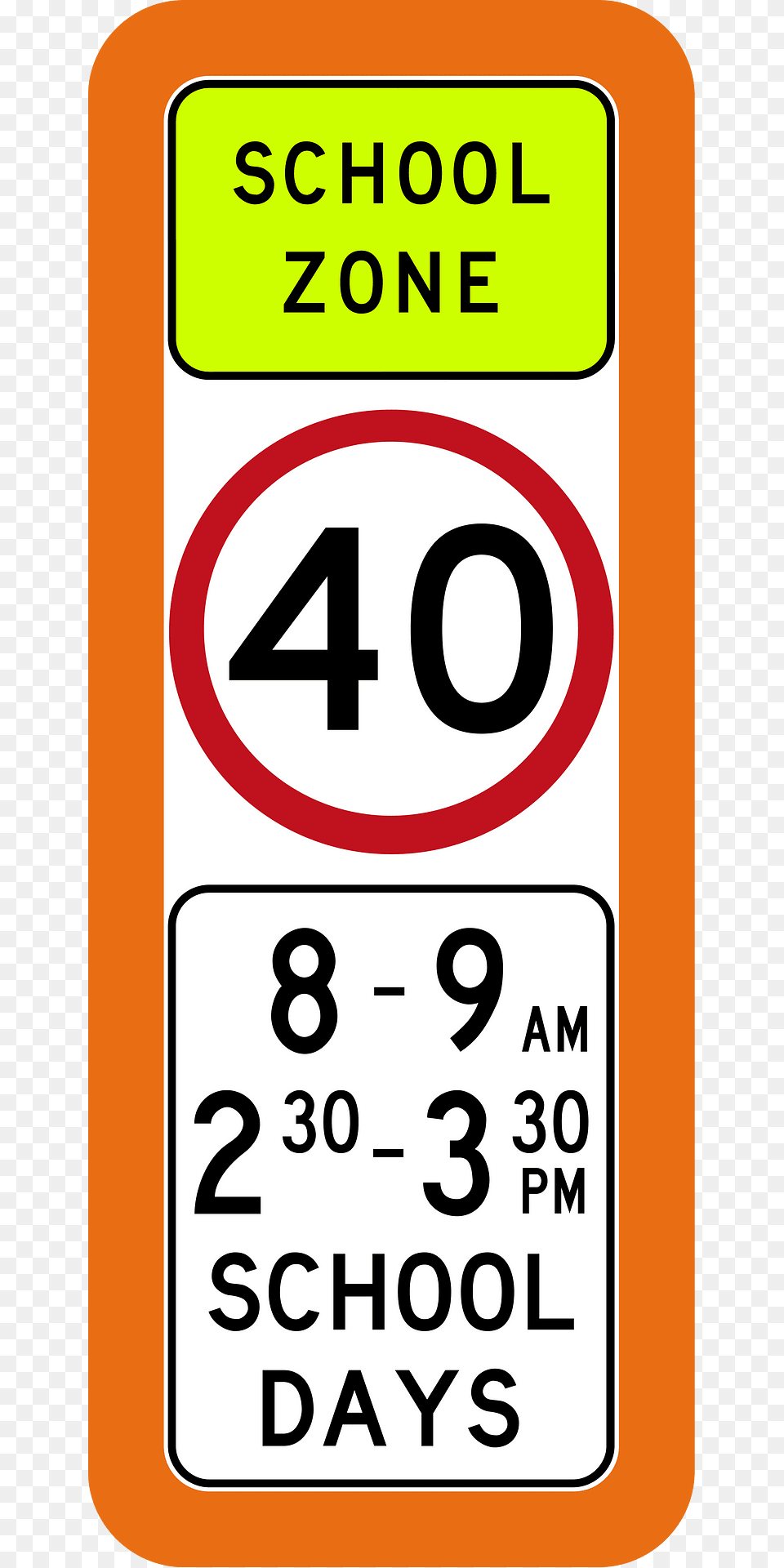 Q01 School Zone Used In Queensland Clipart, Symbol, Text, Number Free Png