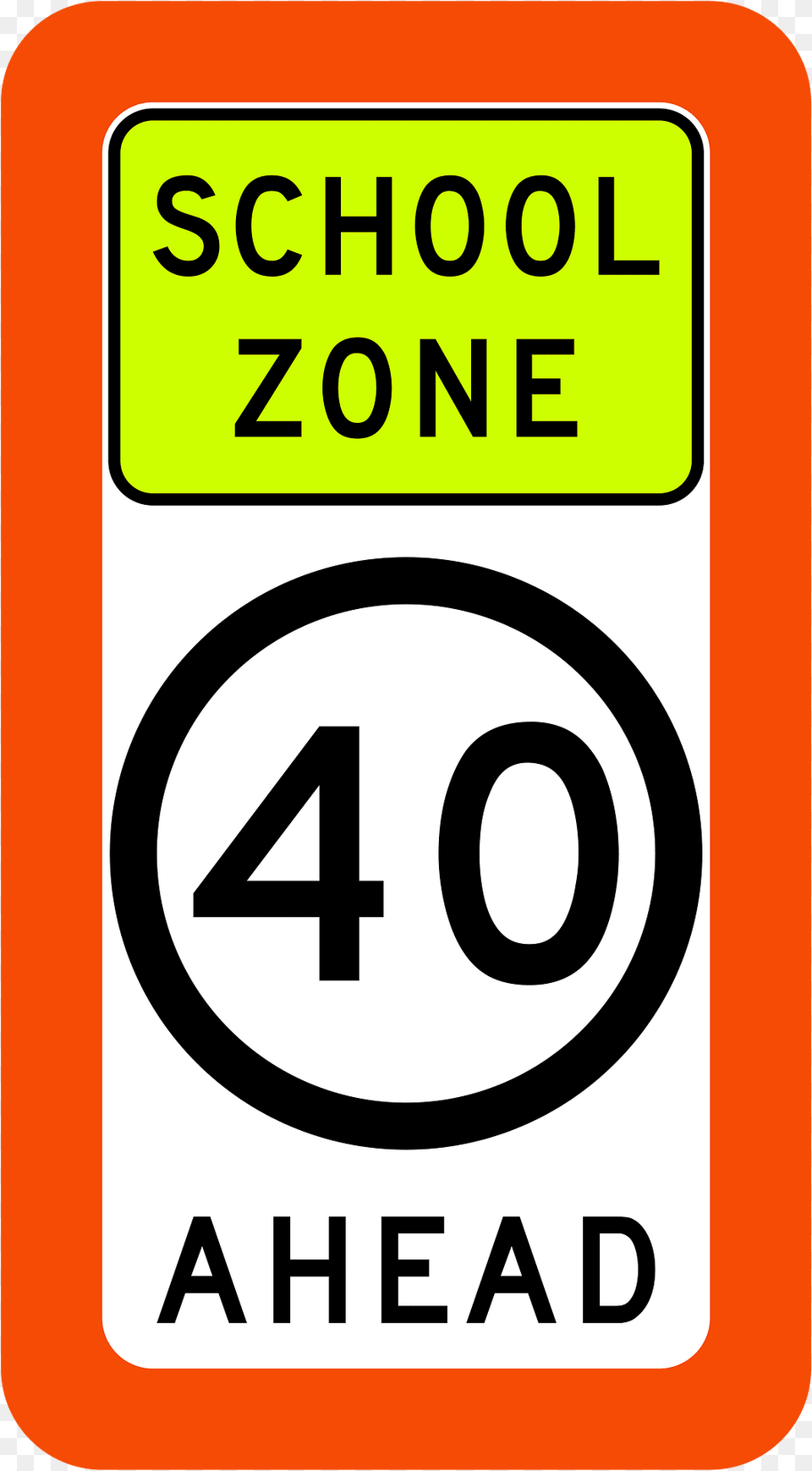 Q03 School Zone Ahead Used In Queensland Clipart, Sign, Symbol, Bus Stop, Outdoors Free Transparent Png