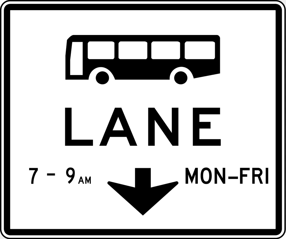 Q04 Bus Lane Ahead Used In Queensland Clipart, Sign, Symbol, Road Sign Png Image