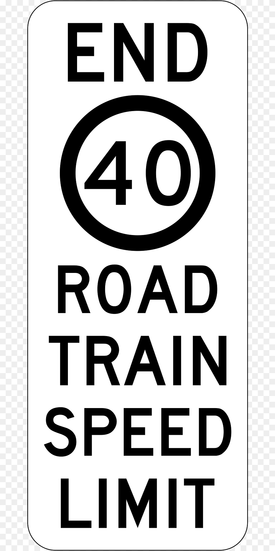 Q06 End Of Road Train Speed Limit Used In Queensland Clipart, Sign, Symbol, Road Sign, Bus Stop Free Png Download