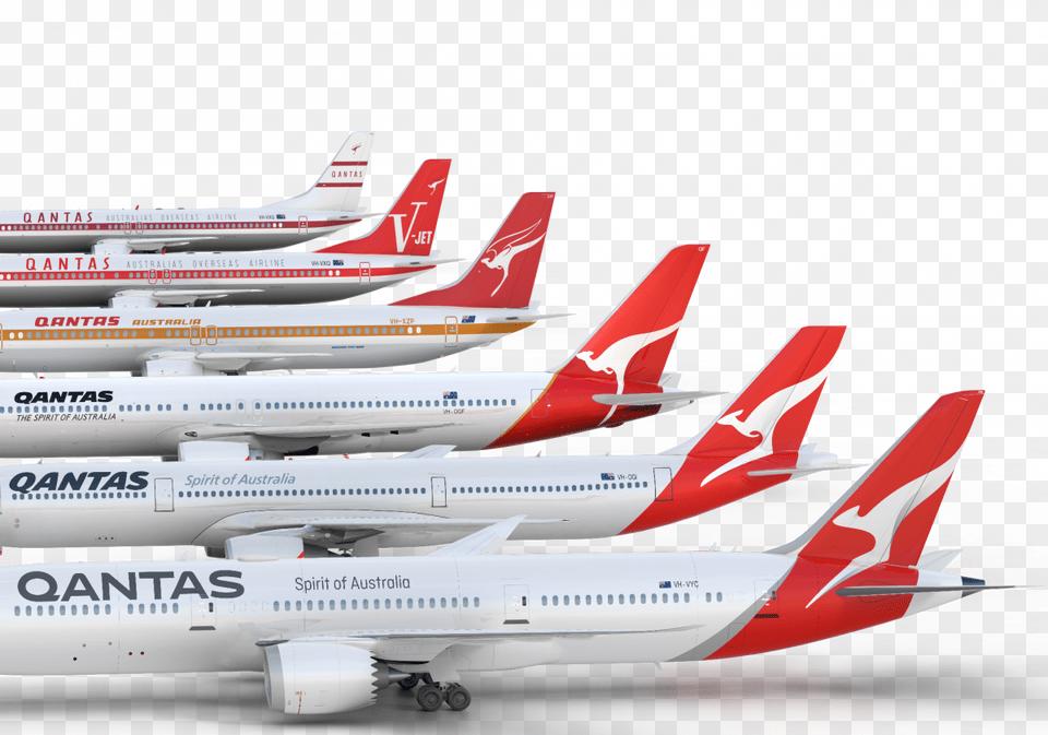 Qantas Plane Image, Aircraft, Airliner, Airplane, Transportation Png
