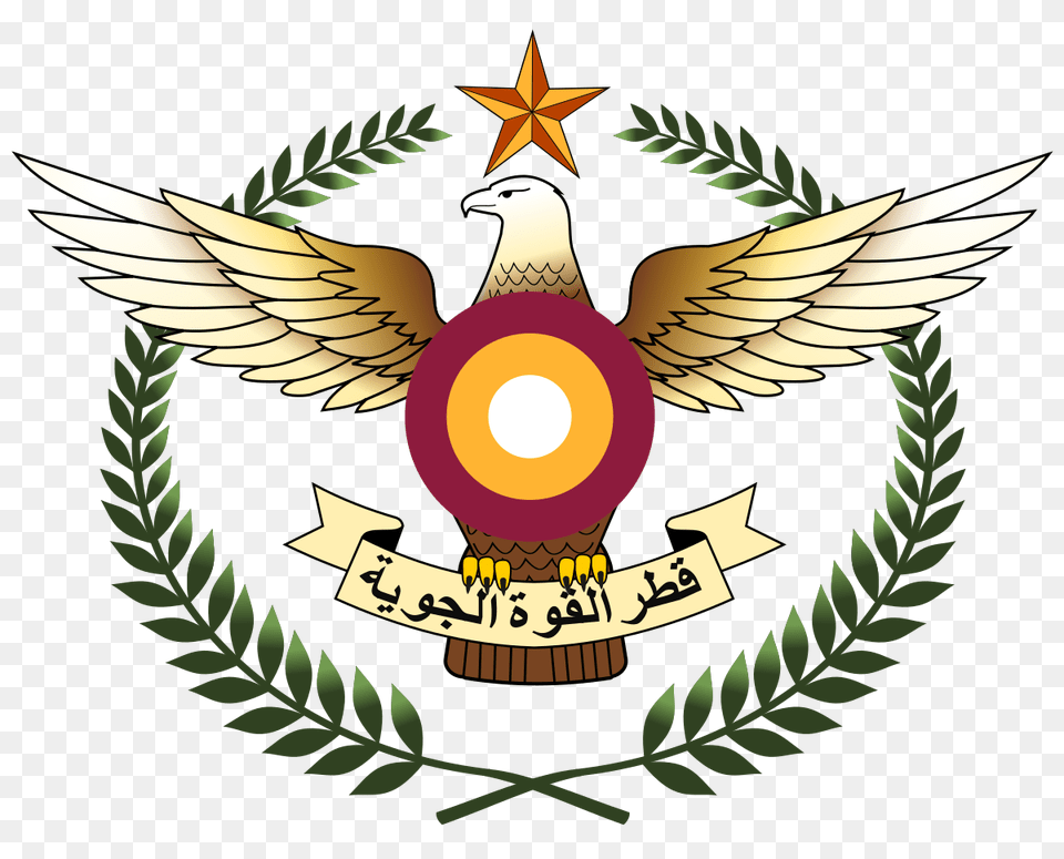 Qatar Air Force, Emblem, Symbol, Animal, Bird Free Transparent Png