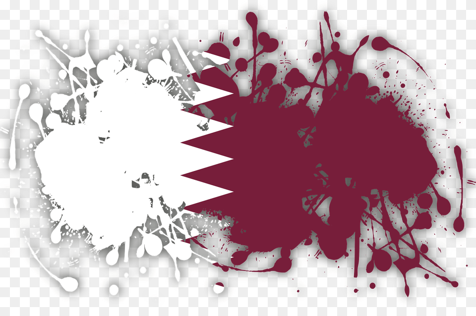 Qatar Flag Ink Clipart, Art, Graphics, Purple, Stain Png