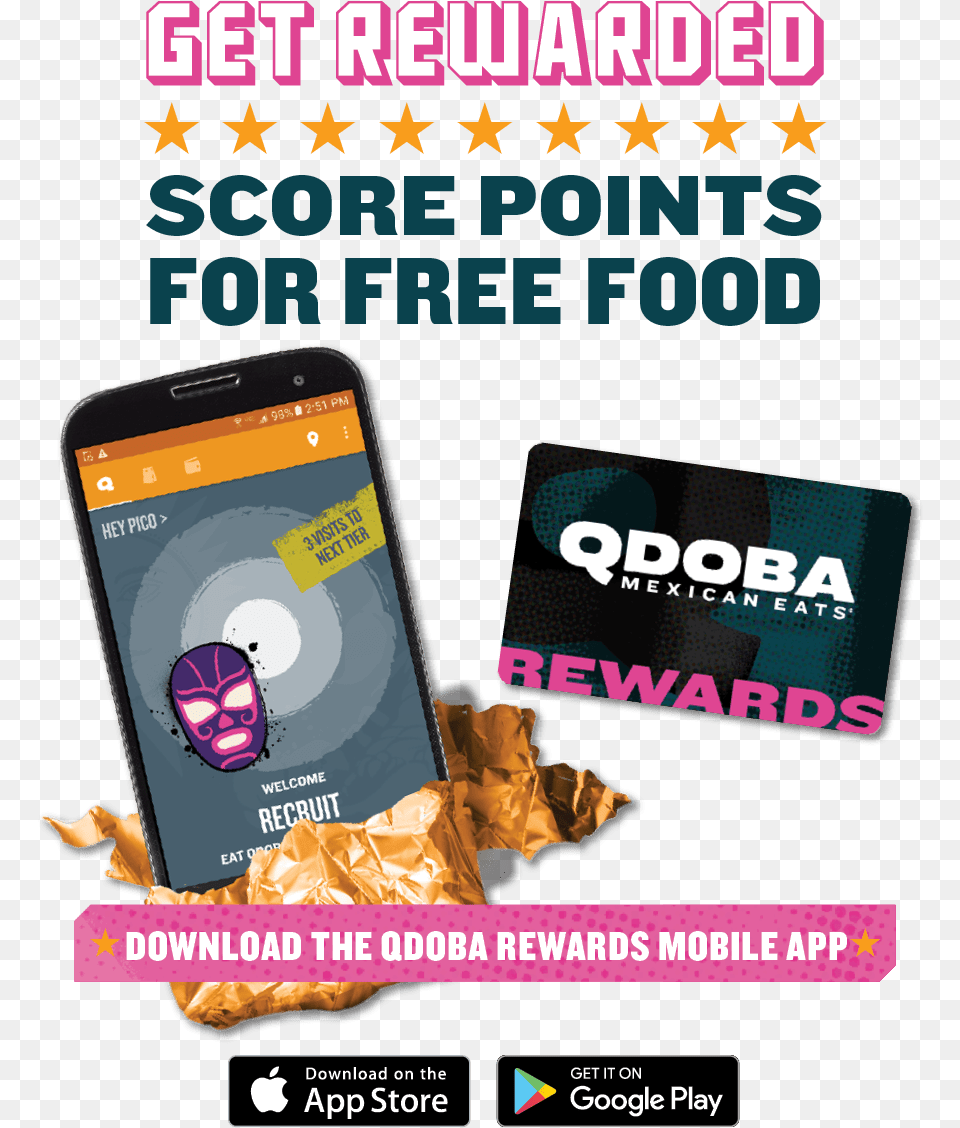Qdoba Rewards Card, Advertisement, Poster, Electronics, Mobile Phone Png