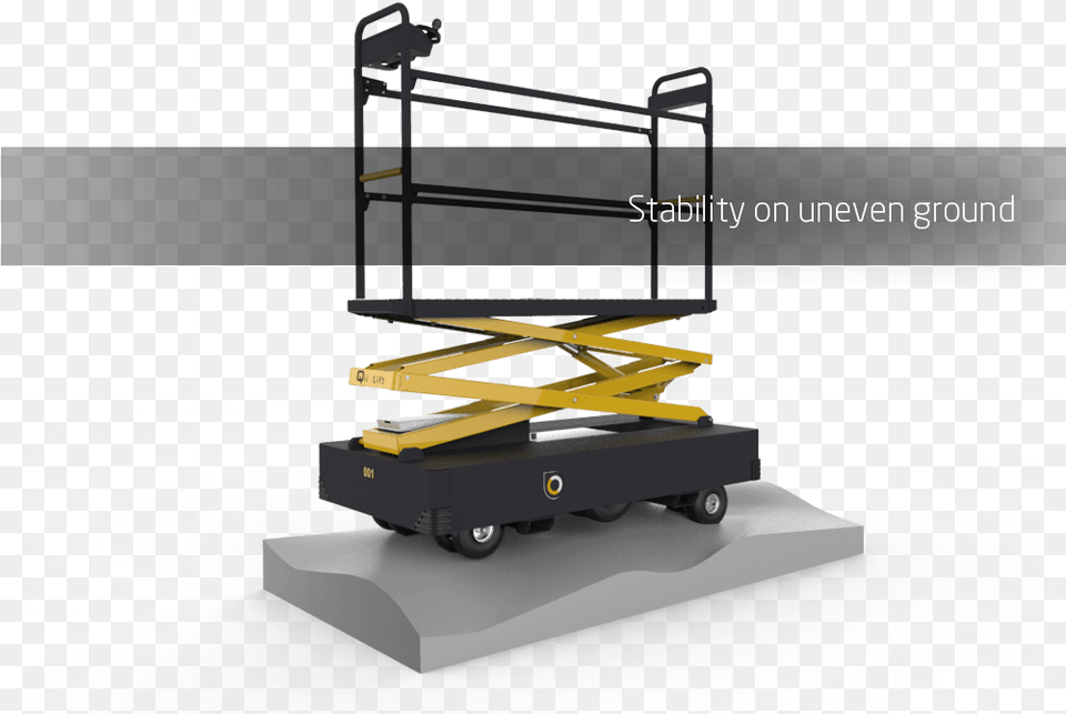 Qii Lift Bos Scissor Lift Stability On Uneven Ground Shelf, Carriage, Transportation, Vehicle, Wagon Png