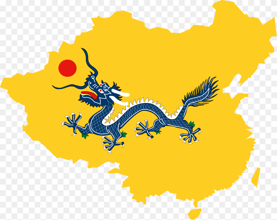 Qing Dynasty Flag Map, Dragon, Animal, Gecko, Lizard Free Transparent Png