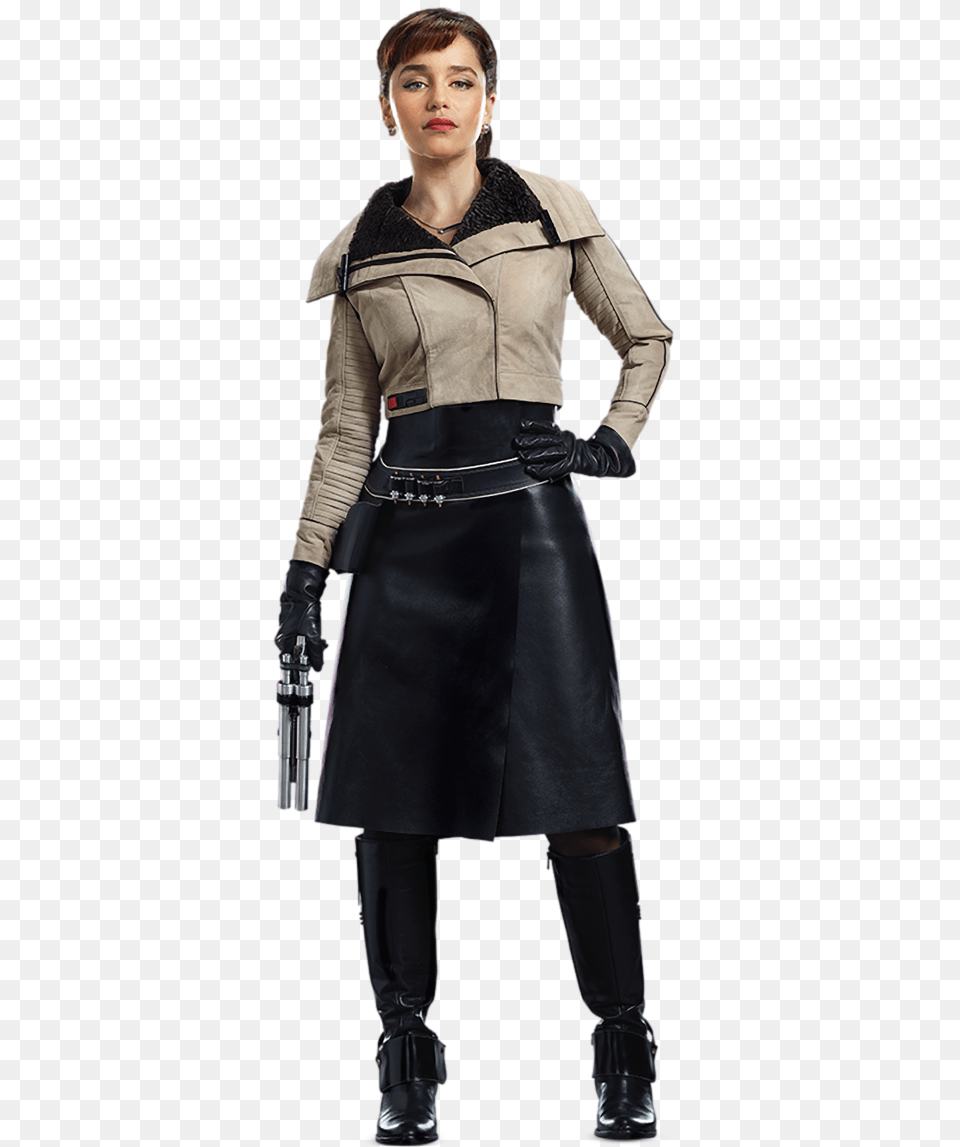 Qira Solo A Star Wars Story Cut Out Characters With Solo A Star Wars Story Kira, Clothing, Skirt, Jacket, Coat Png Image