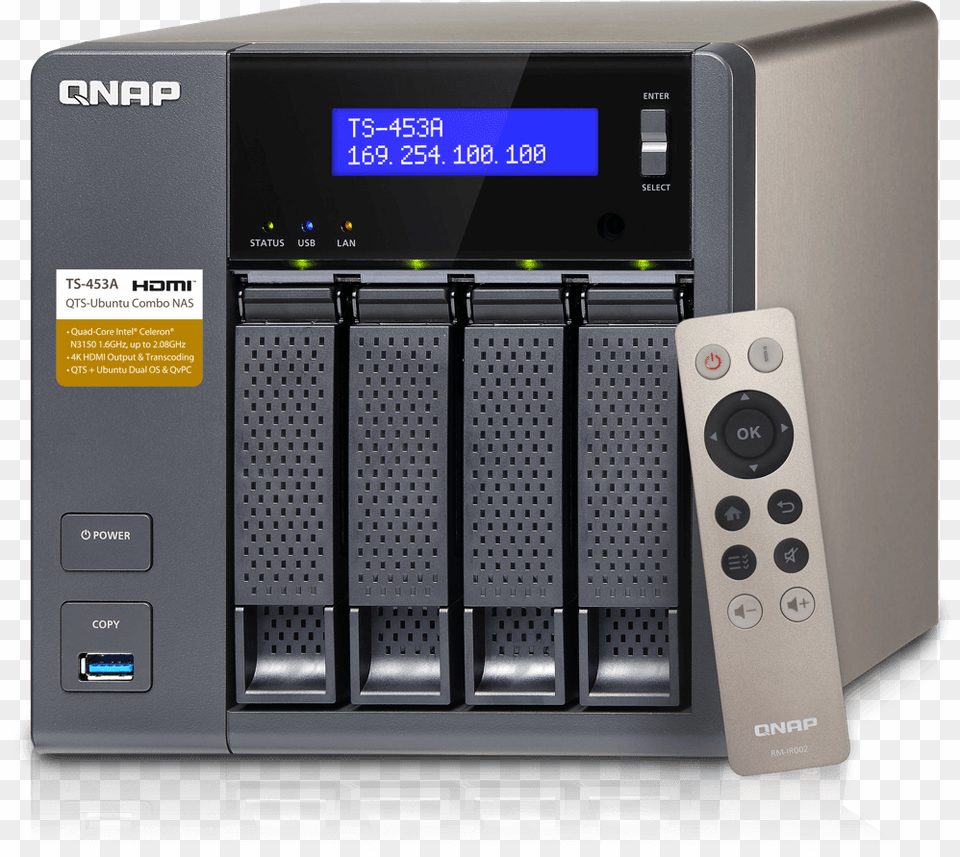 Qnap Ts 453a 4g 24tb 4 X 6tb Wd Red Hdd Nas, Computer Hardware, Electronics, Hardware, Remote Control Free Png