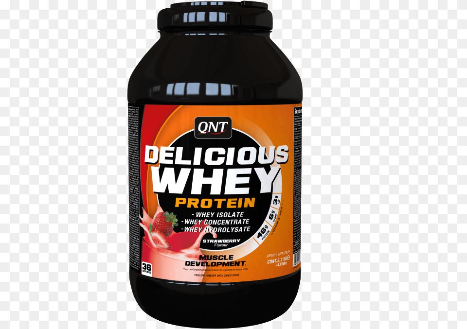 Qnt Direct Delicious Whey Fresa 22 Kg Delicious Whey Protein Powder, Bottle, Shaker, Berry, Food Free Png Download