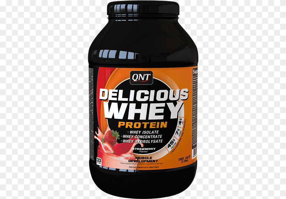 Qnt Direct Delicious Whey Fresa 908 G Meta Whey Protein, Bottle, Shaker, Berry, Food Free Png Download