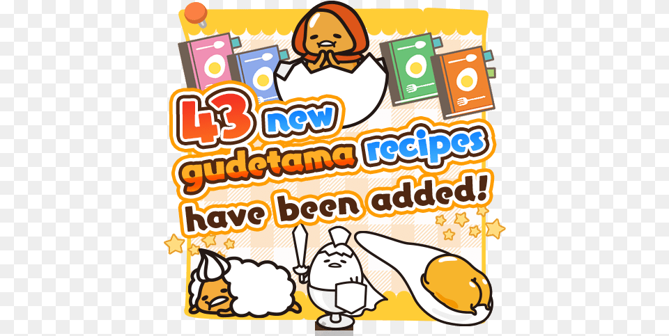 Qoo News Cyberstepu0027s Gudetama Tap Adds 43 New Recipes Clip Art, Advertisement, Baby, Person, Poster Png