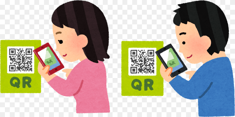 Qr Code Cartoon, Computer, Electronics, Reading, Person Free Transparent Png