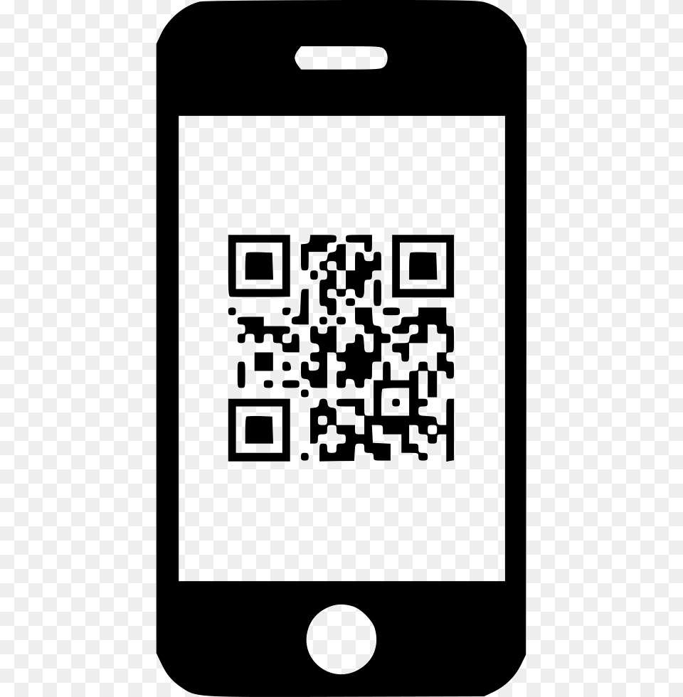 Qr Code Scan Mobile Icon Download, Electronics, Phone, Stencil, Mobile Phone Free Png