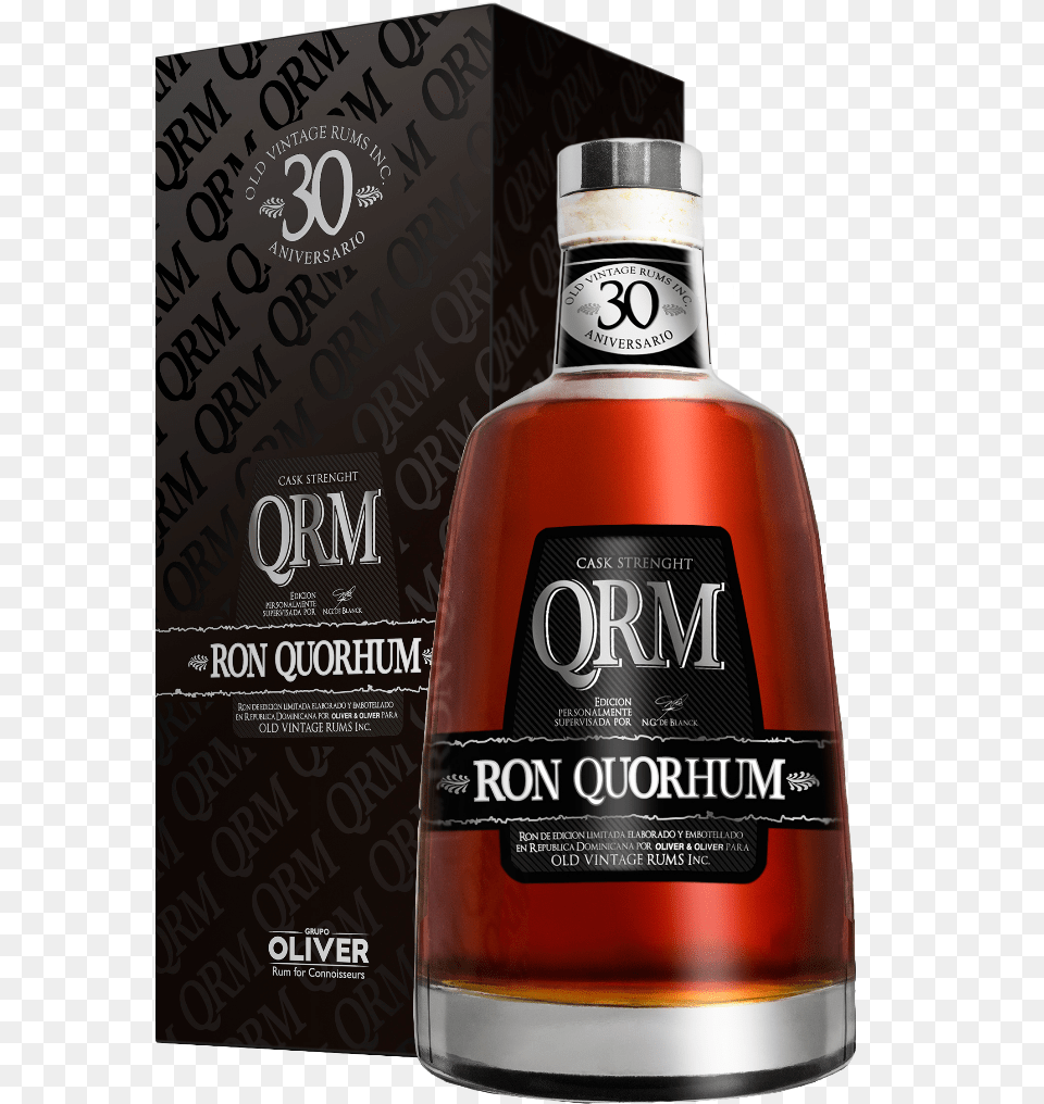 Qrm Black Cask Box Bottle Oliver Amp Oliver Ron Quorhum 23 Dark Rum, Alcohol, Beverage, Liquor, Whisky Free Png