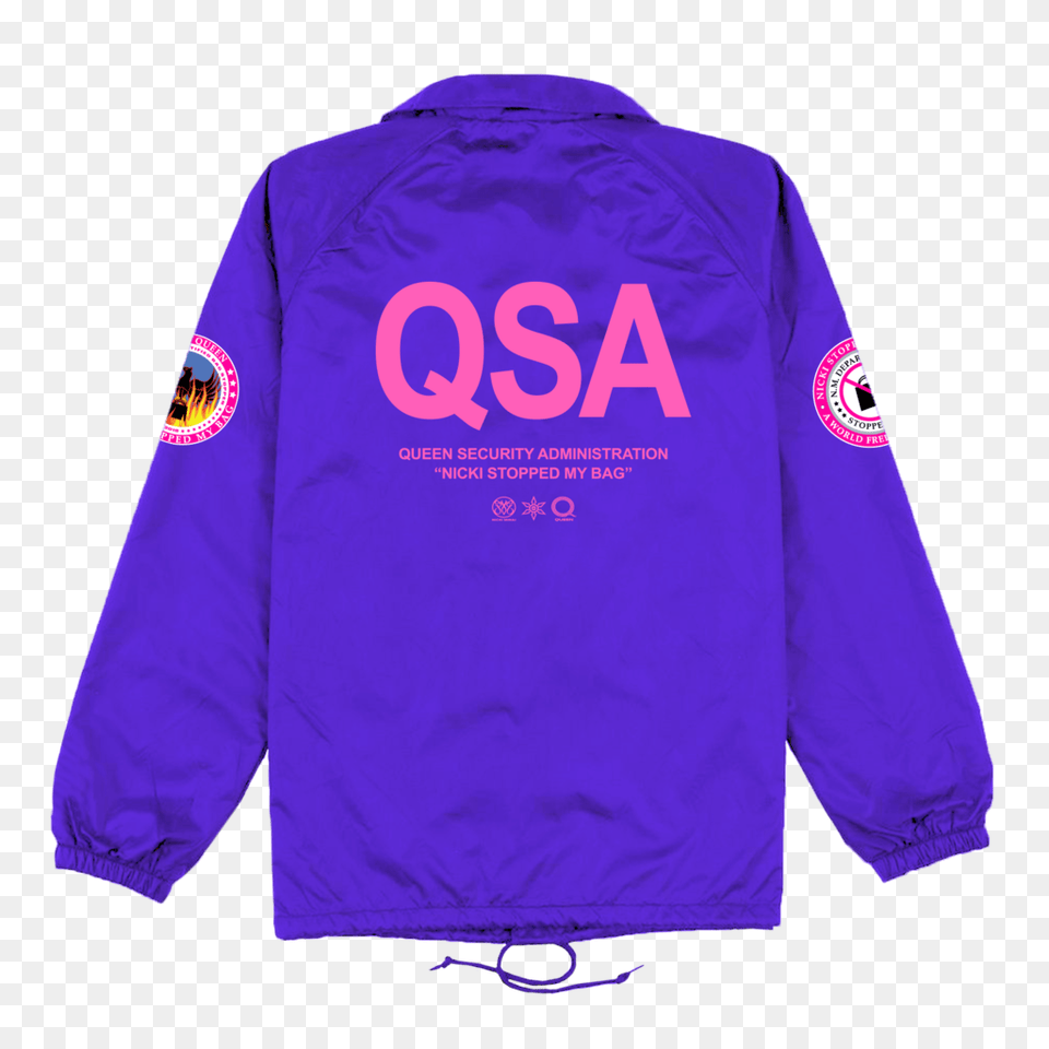 Qsa Purple Coaches Jacket Nicki Minaj Official Shop, Clothing, Coat, Hoodie, Knitwear Free Png