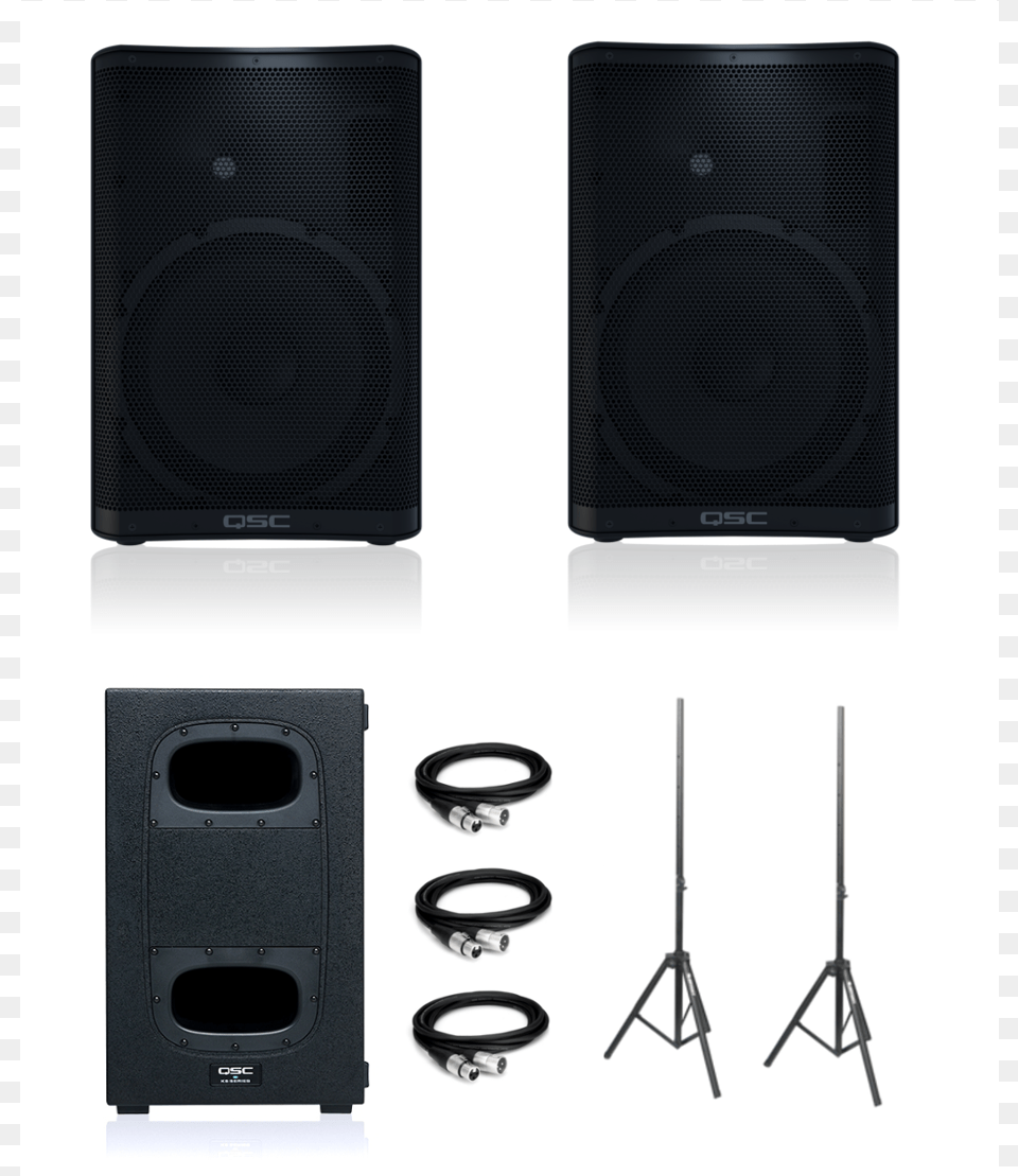 Qsc Cp12 Ks112 Single Speaker Stands And Xlr Cable Subwoofer, Electronics Free Png