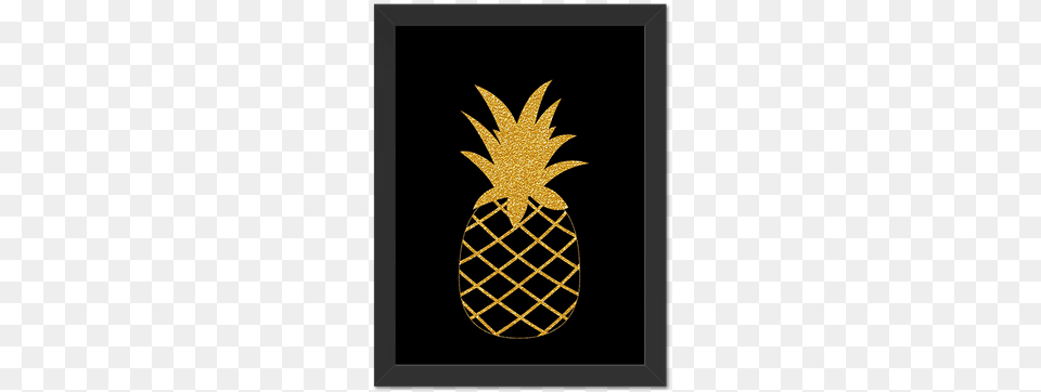 Quadro Abacaxi Preto E Dourado Dourado Abacaxi, Food, Fruit, Pineapple, Plant Png