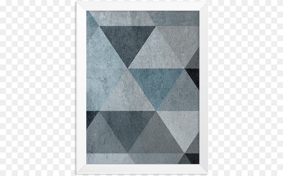 Quadro Triangulo Tons De Azul Moldura Branca Lisa 30x20cm Sv Triangle, Floor, Flooring, Home Decor, Texture Free Png Download