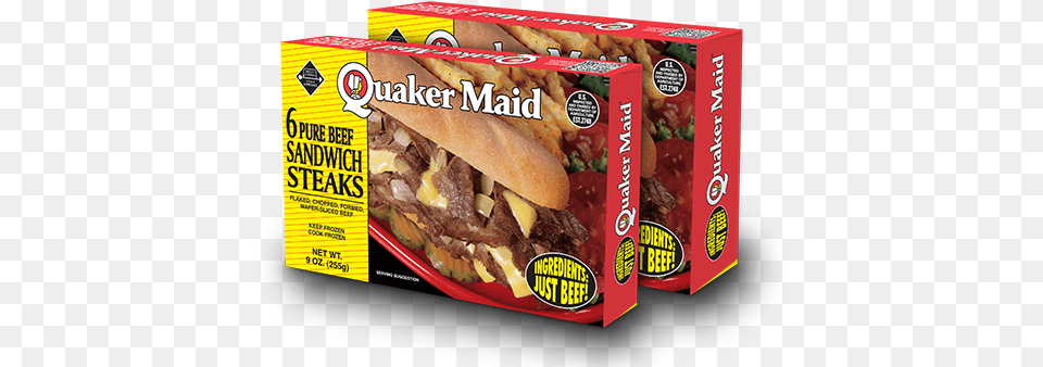 Quaker Maid Pure Beef Sandwich Steaks 7 Steaks, Burger, Food, Ketchup Free Png Download