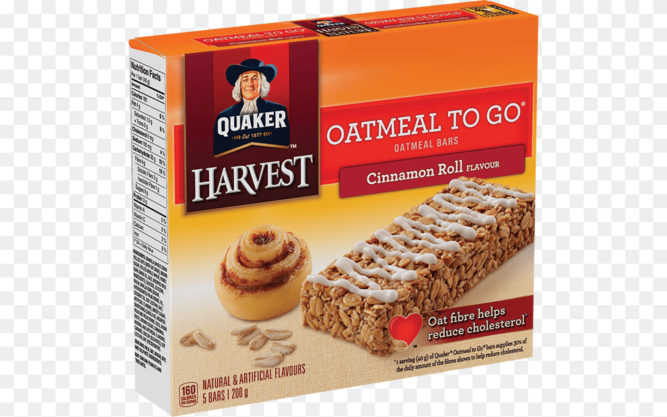 Quaker Oatmeal To Go Cinnamon Roll Oatmeal Bars Cinnamon Bun Granola Bars, Adult, Person, Woman, Female Free Png